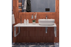 Столешница с раковиной DIWO Элиста 120 белый мрамор, с раковиной Moduo 50 Square