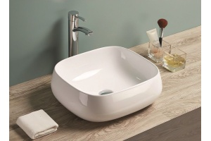 Раковина керамическая накладная AM-78103, цвет белый, 450х400х145