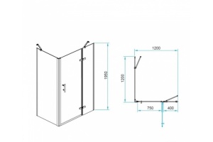 Душевой уголок RGW Passage PA-77B R 120x120 профиль черный стекло прозрачное - 3