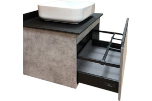 Тумба с раковиной Comforty Эдинбург 75 бетон светлый - 3