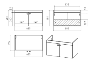 Тумба с раковиной Misty Тондо 70 белая глянцевая - 3