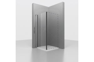 Боковая панель RGW 120х185 черная стекло прозрачное - 2