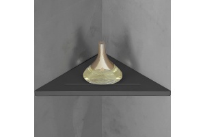 Угловая полка для ванной комнаты Abber Stein черная матовая