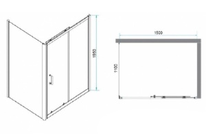 Душевой уголок RGW Passage PA-74B 150x110 профиль черный стекло прозрачное - 3