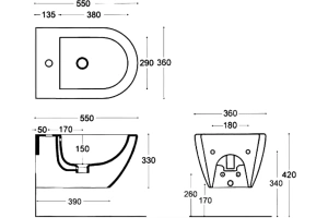 Биде подвесное Esbano Garcia черный матовый (ESVBGARCBM) - 3