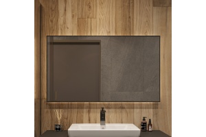 Зеркало DIWO Элиста 120 черное, с подсветкой светодиодной,прямоугольное, инфракрасный выключатель