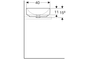 500.774.01.2 VariForm Раковина с установкой на столешницу эллиптической формы, 55х40 см, без отв. под смеситель, без отв. - 3