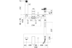 Смеситель Paffoni Elle EL001NO С ВНУТРЕННЕЙ ЧАСТЬЮ, для ванны с душем - 2