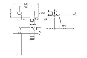 Смеситель для раковины встроенный Timo Briana 7171/17SM золото матовое - 2
