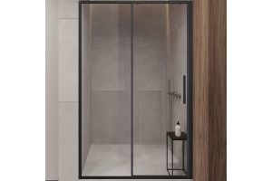 Душевая дверь Vincea Slim-U 120 черная стекло прозрачное