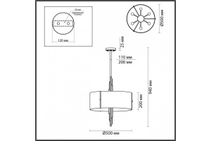 Подвесная люстра Odeon Light Exclusive Margaret 5415/6 - 3