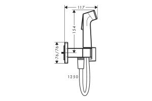 Гигиенический душ Hansgrohe Bidette черный матовый - 2