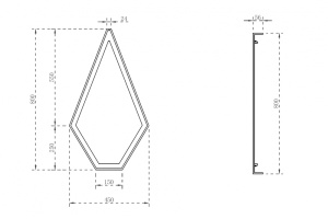 Зеркало ABBER Stein с подсветкой коричневый - 2