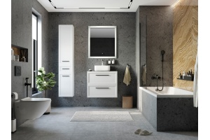 Мебель для ванной STWORKI Эстерсунд 75 белая матовая, простоун беж - 2