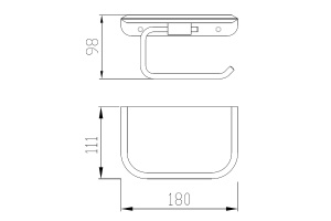 Держатель туалетной бумаги с полкой Abber Nord черный матовый - 2