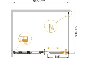 Душевой уголок Cezares Duet Soft AH 1 100/90 C Cr L - 3