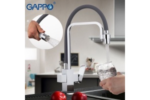 Смеситель для кухни Gappo хром с черным