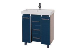 Джулия QVATRO - 90 Тумба с 3 ящ. конус синяя