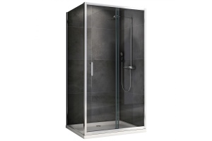 Душевой уголок Abber Schwarzer Diamant 110x60 профиль хром стекло прозрачное