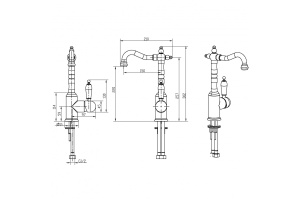 Смеситель для раковины высокий Boheme Medici бронза с прозрачным Swarovski - 2