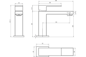 Смеситель для раковины Boheme Qubic черный матовый - 2