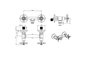 Смеситель для душа Boheme Royal Cristal золото с черными кристаллами Preciosa - 2