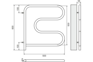 Электрический полотенцесушитель Terminus F-образный 500x500 Хром - 3