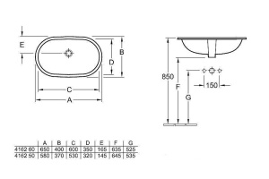 Встраиваемая раковина Villeroy&Boch O'Novo 58 белая - 3