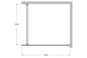 Душевая перегородка Cezares Liberta 140 хром (LIBERTA-L-1-140-120-C-Cr) - 3