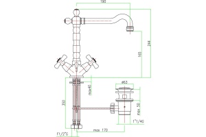 Смеситель для раковины Fiore  хром (26CR0625) - 2