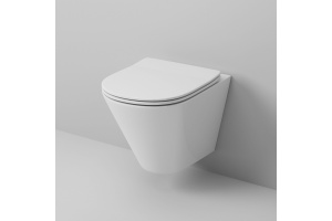 Унитаз GR-4477S (490*360*350) подвесной БЕЗОБОДКОВЫЙ  с тонкой крышкой - 2