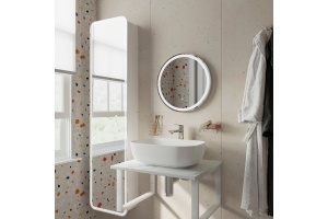 Столешница с раковиной DIWO Элиста 60 белый мрамор, с раковиной Moduo 50 Square - 3