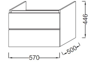 Тумба под раковину Jacob Delafon Parallel 57 см (EB511-E10) - 2