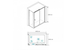 Душевой уголок RGW Classic CL-48-1 100x100 профиль хром стекло прозрачное - 3