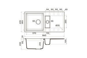 Мойка кухонная Omoikiri Sakaime Tetogranit/leningrad grey (4993560) - 2