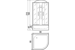Душевая кабина с поддоном River Desna XL 80/43 MT (10000006139) - 3