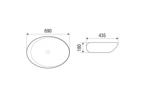 Раковина накладная WW ELBACH 1094 69 белый (10000004596) - 2