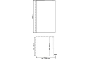 Душевая перегородка Wasserkraft Abens 20W40 120 см, профиль черный - 3