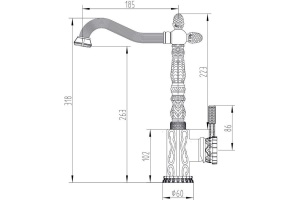 Смеситель Zorg Antic A 117K-BR для кухонной мойки - 2