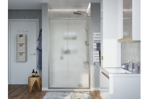 Душевая дверь в нишу STWORKI Стокгольм 120 см профиль хром матовый, стекло матовое, раздвижная - 2