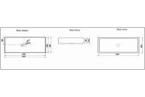 Раковина накладная CeramaLux NC 60.5 см черный матовый (9396-1МВ) - 3