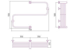 Полотенцесушитель водяной ДР Фабула 500х700 (Без покрытия) - 3
