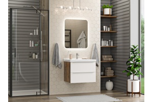 Тумба под раковину Misty Карат 65 светлое дерево матовая - 3