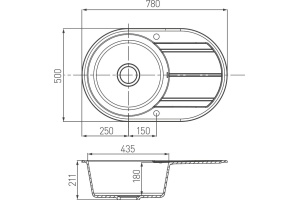 Мойка кухонная AQUATON Амира шампань - 3