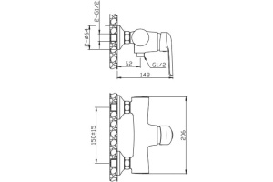 Смеситель Orange Tony M54-200cr для душа - 2
