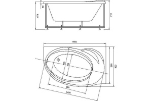 Акриловая ванна 150x95 см Aquatek Бетта BET150-0000058, белый - 2