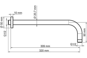 Кронштейн для верхнего душа Wasserkraft A079 - 2