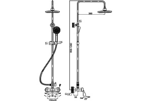 Душевая стойка Cezares Laconico C-CD1-01-S - 3