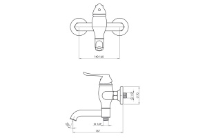 Смеситель для ванны GPD Tauro хром - 2