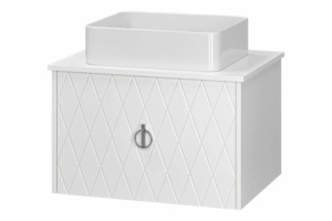 Тумба с раковиной Misty Манго 65 белая глянцевая